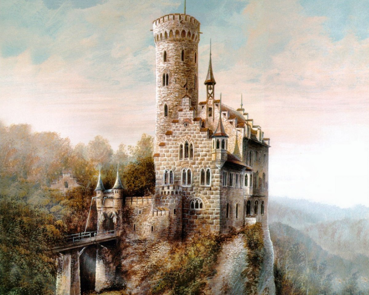 Вышивка крестом замок Лихтенштейн