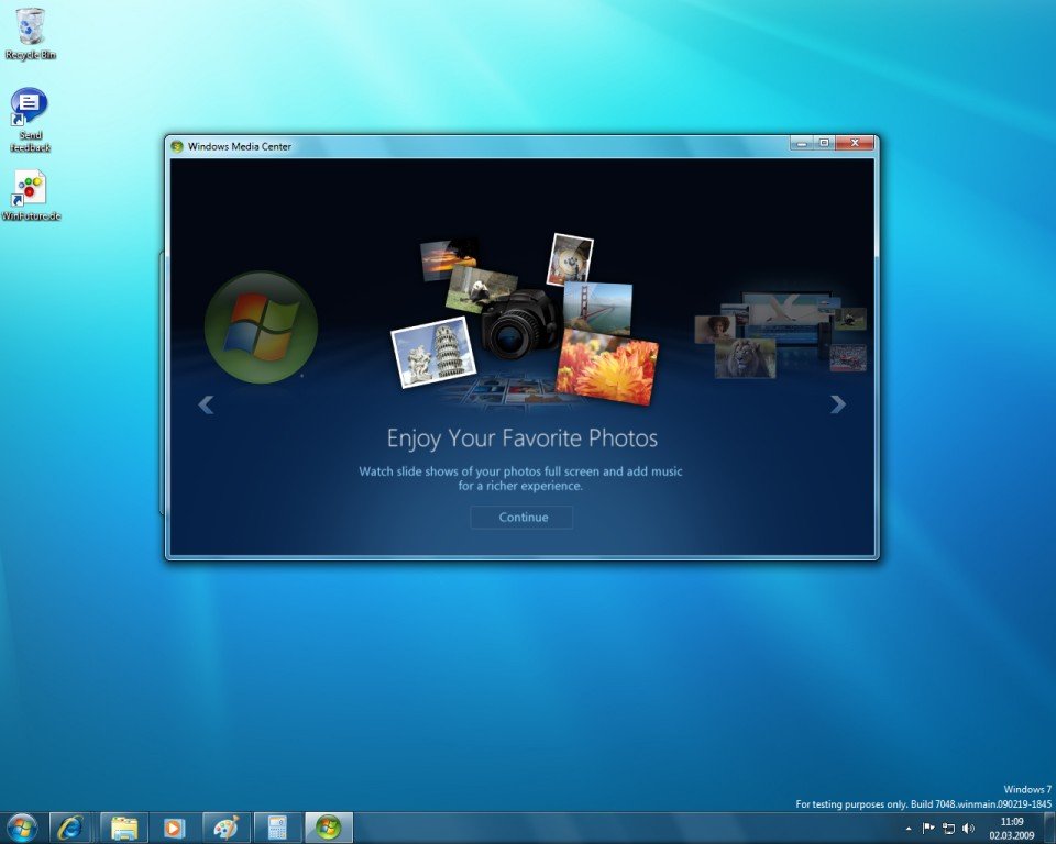 Виндовс 7 после. Windows Media Center. Скриншот на виндовс 7. Виндовс 7 сборка. Windows 7 build 7048.