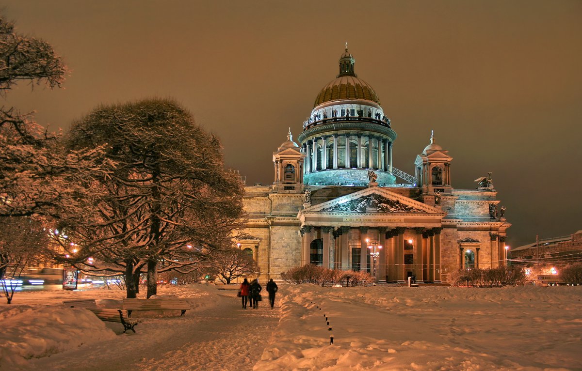 Зимний Питер Исакиевский собор